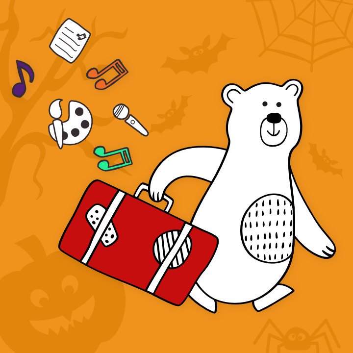 Vorbereitung Happy Halloween Liederkoffer